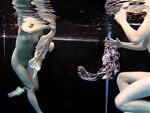 2 chicks swim and get naked stunning