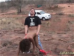 skinny african mummy outdoor romped